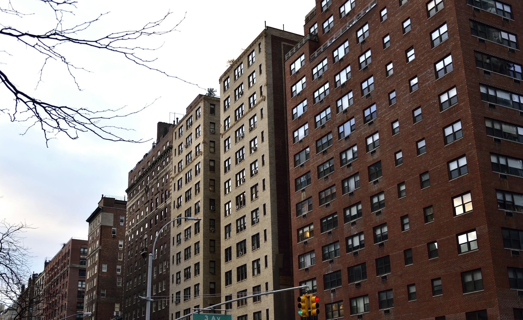 Urban apartment buildings.